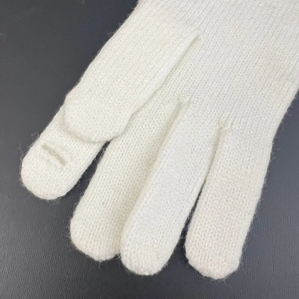 DKNY Women's Ivy Winter Gloves White Logo Gloves‎ Size 0S Touch Screen Texting